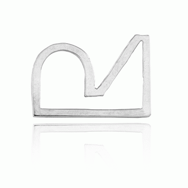 Stort Rjukan-logo anheng sølv lys